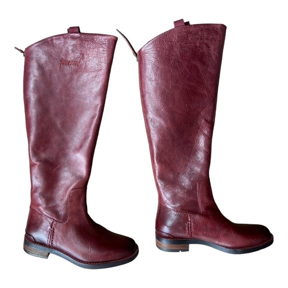 Franco Sarto Women’s Bordo Bordeaux Leather Meyer Knee High Boot Size 5M NWOT - Picture 3 of 17